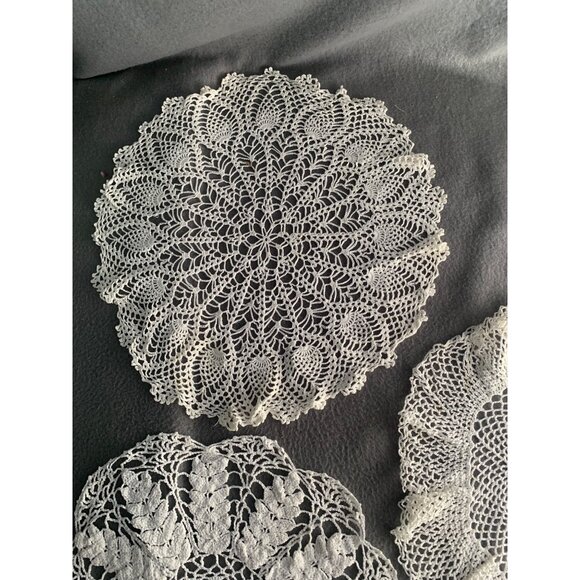 Vintage Hand-Crocheted Doilies Set of 3 - Picture 4 of 13